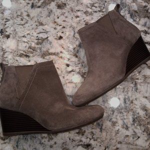 New Vionic Women's Wedge Suede Bootie Shoes Paloma $170